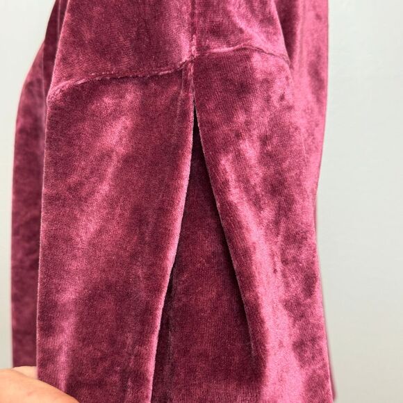 GARNET HILL Moonrise Velour Pullover Top XL Burgundy Dolman Sleeve Boxy Oversize - Picture 7 of 11